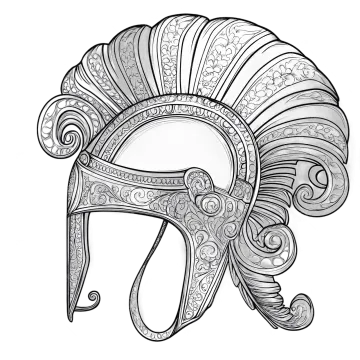 a spartan helmet with intricate patterns