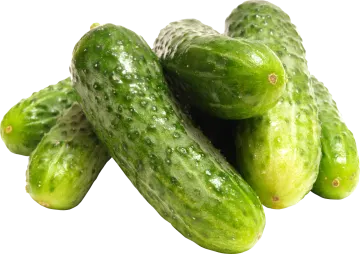 a pile of pickles on a white background