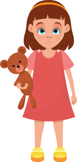 a little girl holding a teddy bear
