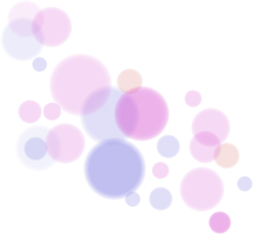 a white background with pink and blue circles
