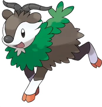 a drawing of a goat with a green scarf around its neck