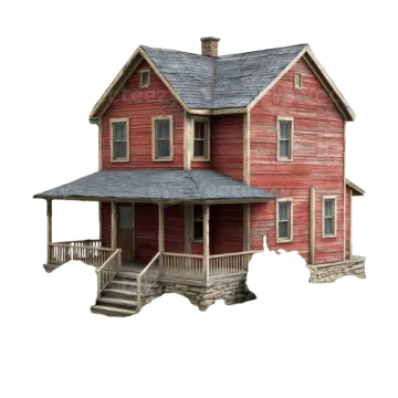 a model of a red house