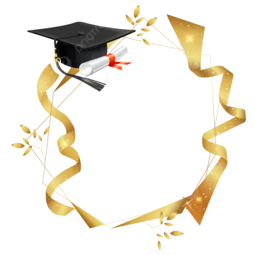 a graduation cap with gold ribbons around it