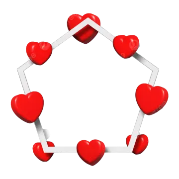 a red heart shaped frame on a white background