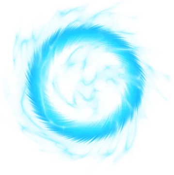 a blue and white swirl on a white background