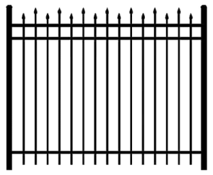 a black and white image of a fence