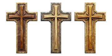 three crosses on a white background