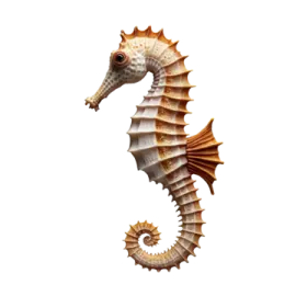 a seahorse on a white background
