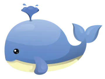 a blue whale with a white background