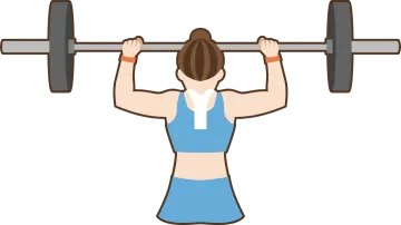 a woman lifting a barbell