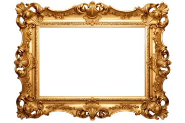 an ornate gold frame with a white background