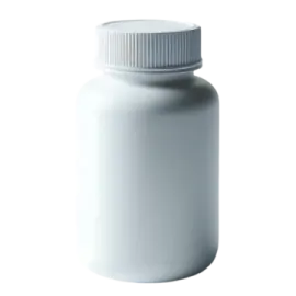 a bottle with a white cap on it