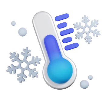 a thermometer with snow flakes