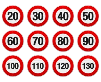 a set of numbers in red and white