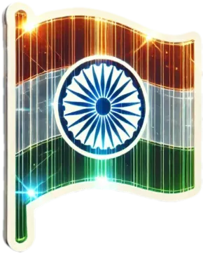 the indian flag on a white background