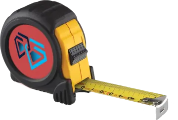 a measuring tape on a white background