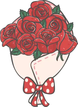 a bouquet of red roses with a bow