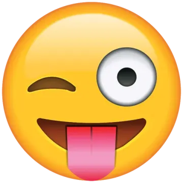 a smiley face with its tongue sticking out