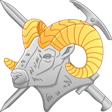 an illustration of a ram with two horns