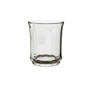 a glass vase on a white background
