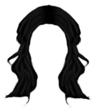a drawing of a woman with long black hair
