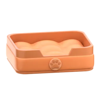 an orange plastic container with a white background