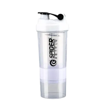 a clear plastic water bottle with a black lid