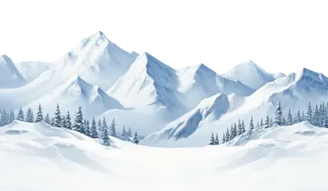 a snowy mountain landscape with trees and snow