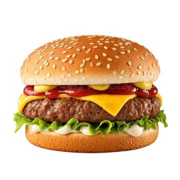 a hamburger on a white background