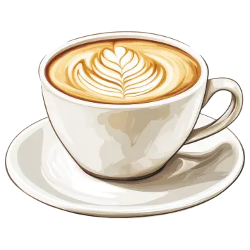 a cup of coffee on a white background