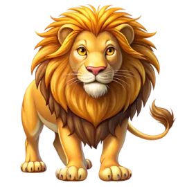 a cartoon lion with a big mane
