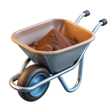 a wheelbar with soil in it