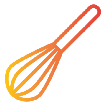 a whise with an orange handle