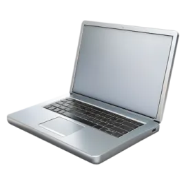 an open laptop computer on a white background