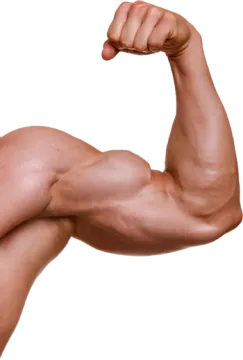 a man flexing his arm