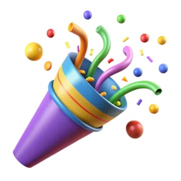 an image of a party hat with balloons