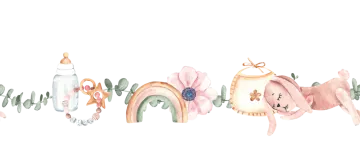 a watercolor painting of flowers and animals