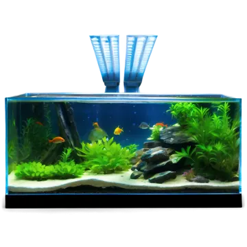 a fish tank filled with water and plants