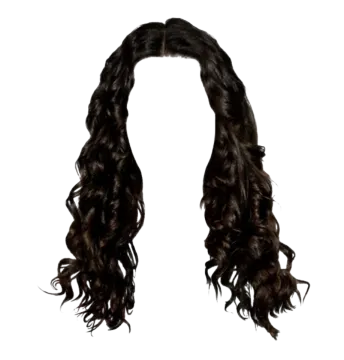 a black wig with long curly hair