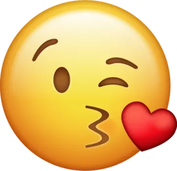 a smiley face with a heart in its mouth