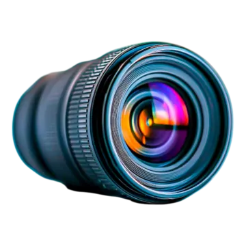 a camera lens on a white background