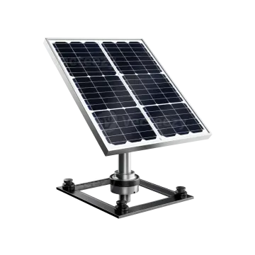 a solar powered street light on a white background