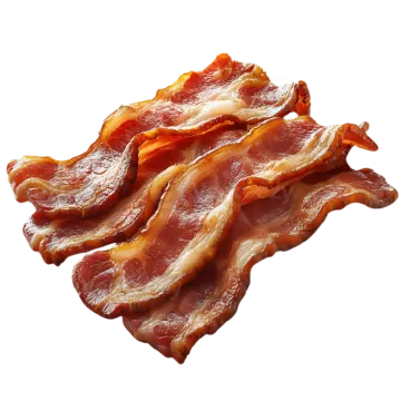 bacon on a white background