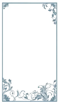 a blue and white floral frame