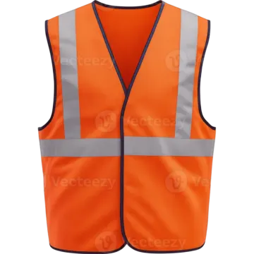an orange safety vest on a white background