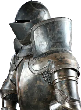 a close up of a knight's armor