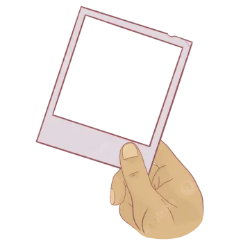 a hand holding a tablet with a blank screen