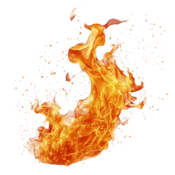 a fire on a white background