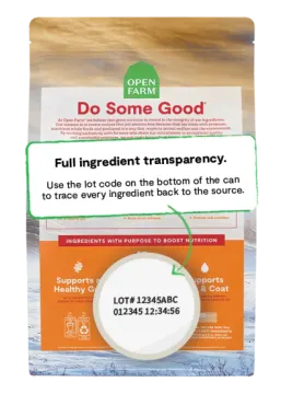 a packet of d'om god dog food