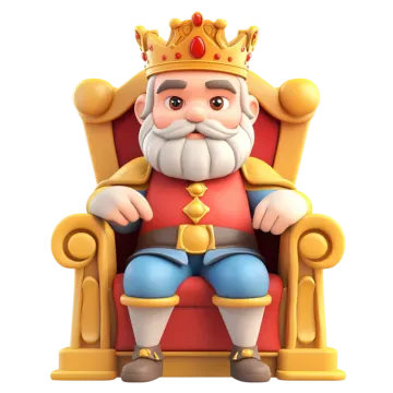 a king sitting in a throne with a crown on his head
